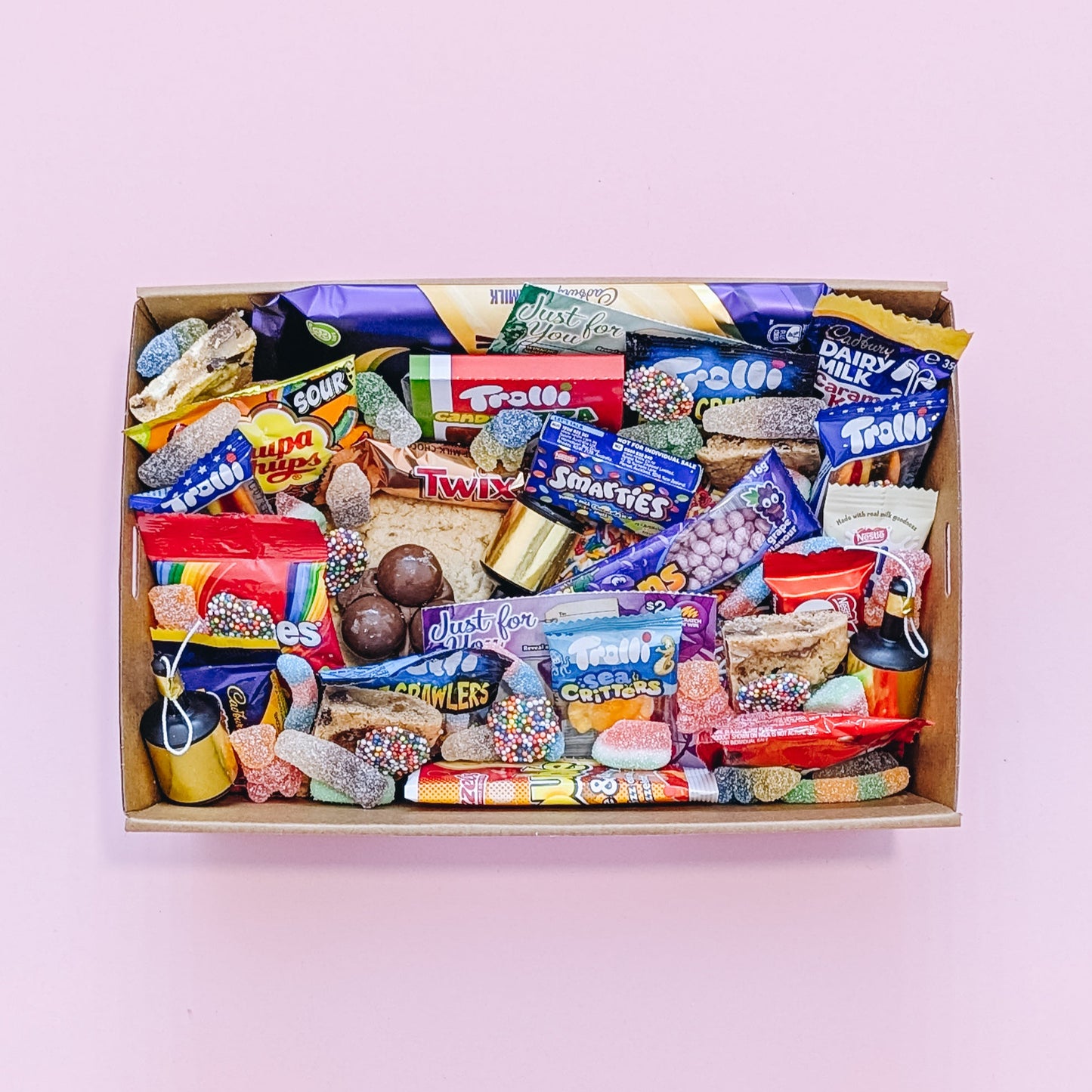 Loaded cookies and chocolate birthday gift box with vibrant treats, ideal for gifting by The Goodie Box Perth