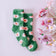 Green Daisy Fuzzy Bed Socks
