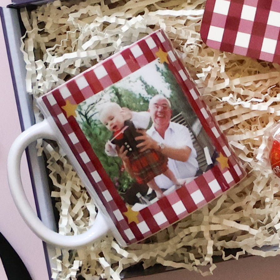 Personalised photo mug with a photo of dad and child, in a Father's Day gift box made in Perth