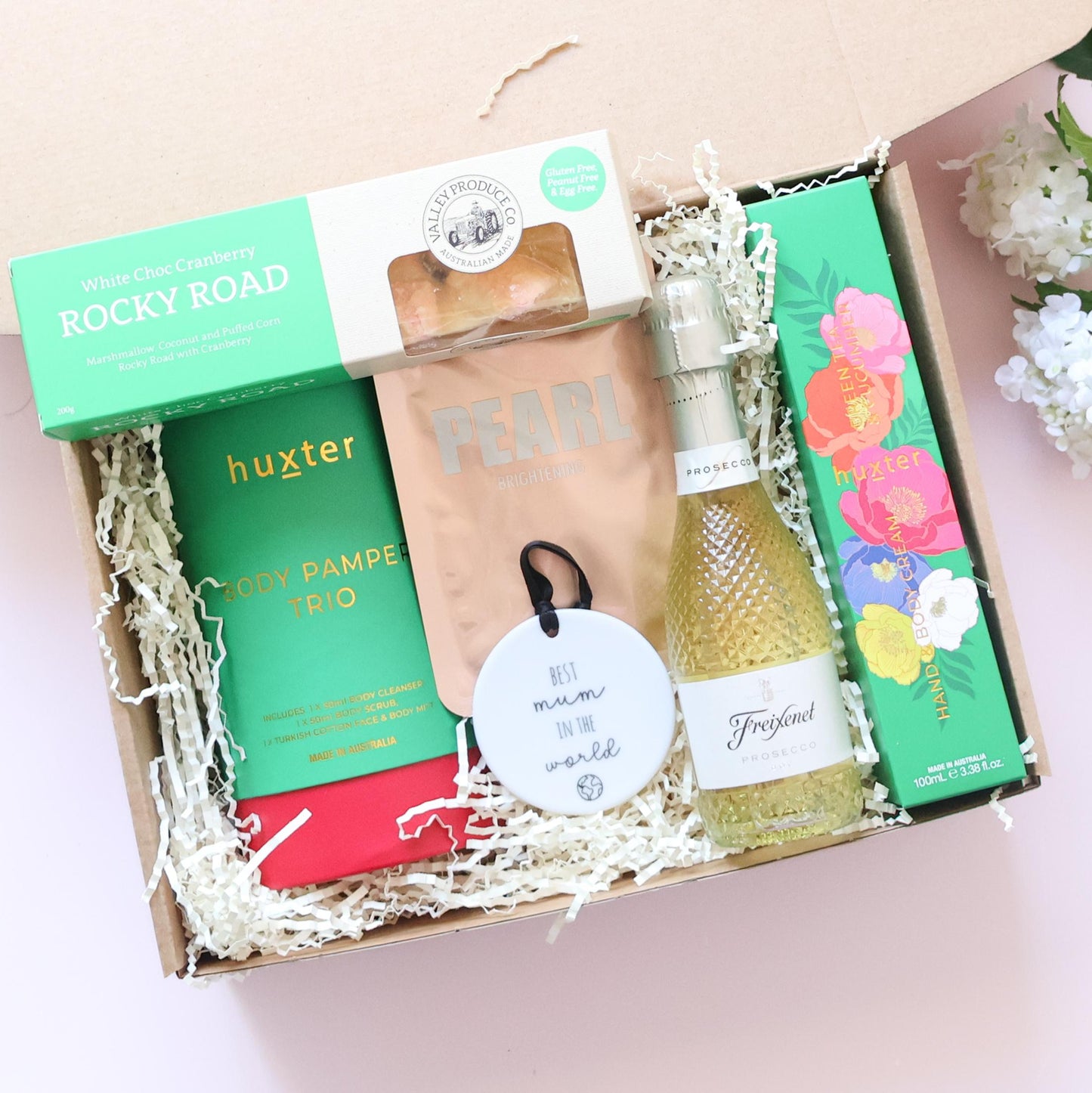 Mother's Day Prosecco Gift Hamper - Luxury Pamper Box for Mum - The Goodie Box-mothers day-body care rocky road and keepsake