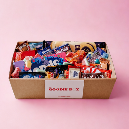 Fun and colourful gift box filled with popular lollies and chocolates, perfect for same day delivery in Perth